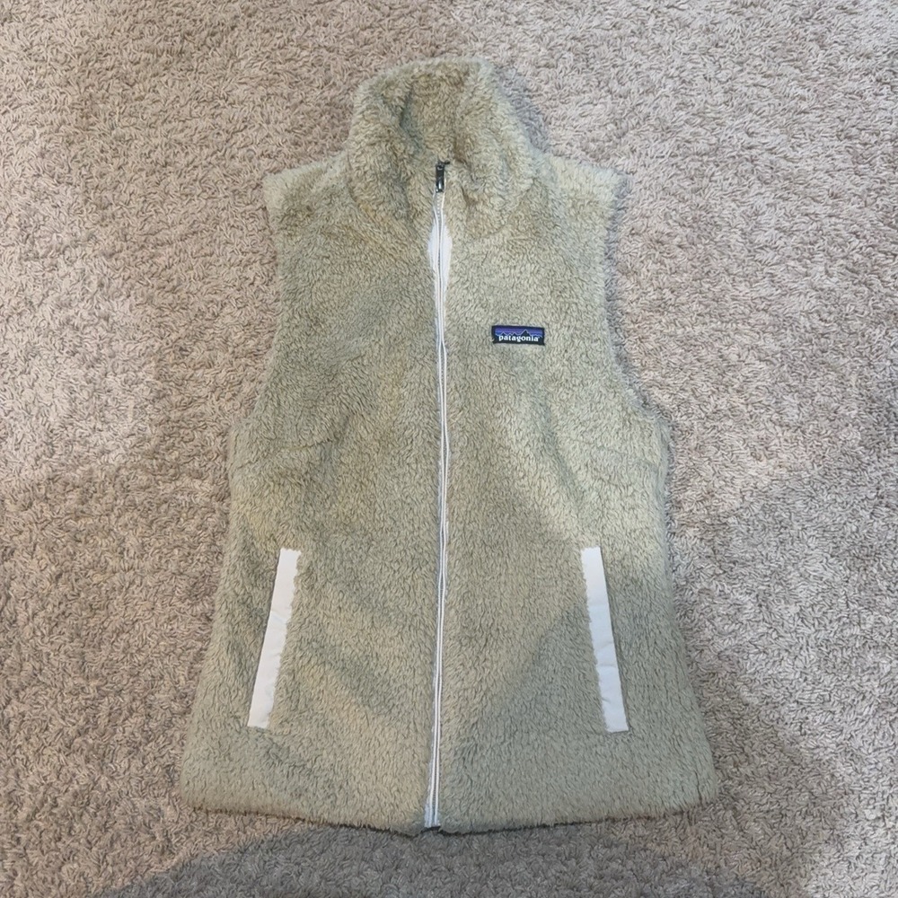 Patagonia Vest Womens Small White Sherpa Fleece Full Zip Lined Outdoor